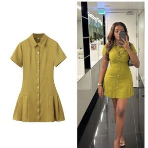 ZARA MINI SHIRT DRESS COLOR Oil Ref 2674/507